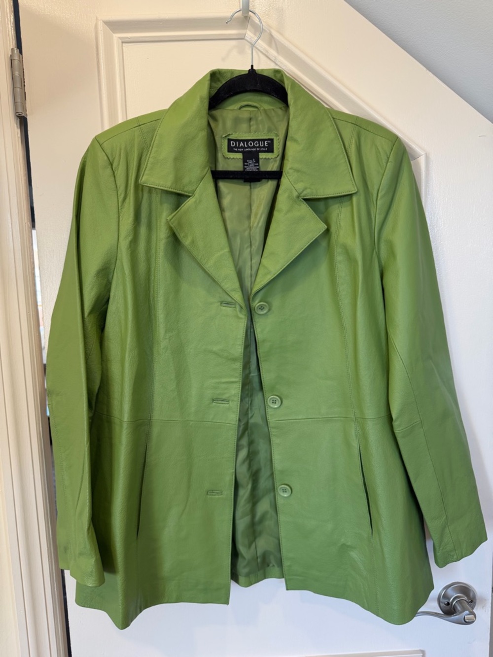 Green leather jacket